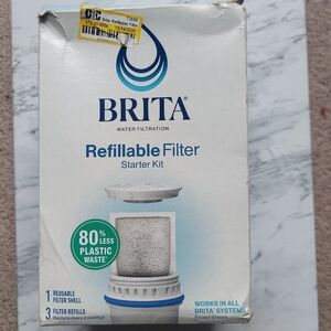 Brita water filtration Refillable Filter starter kit 1 filter shell+3refills